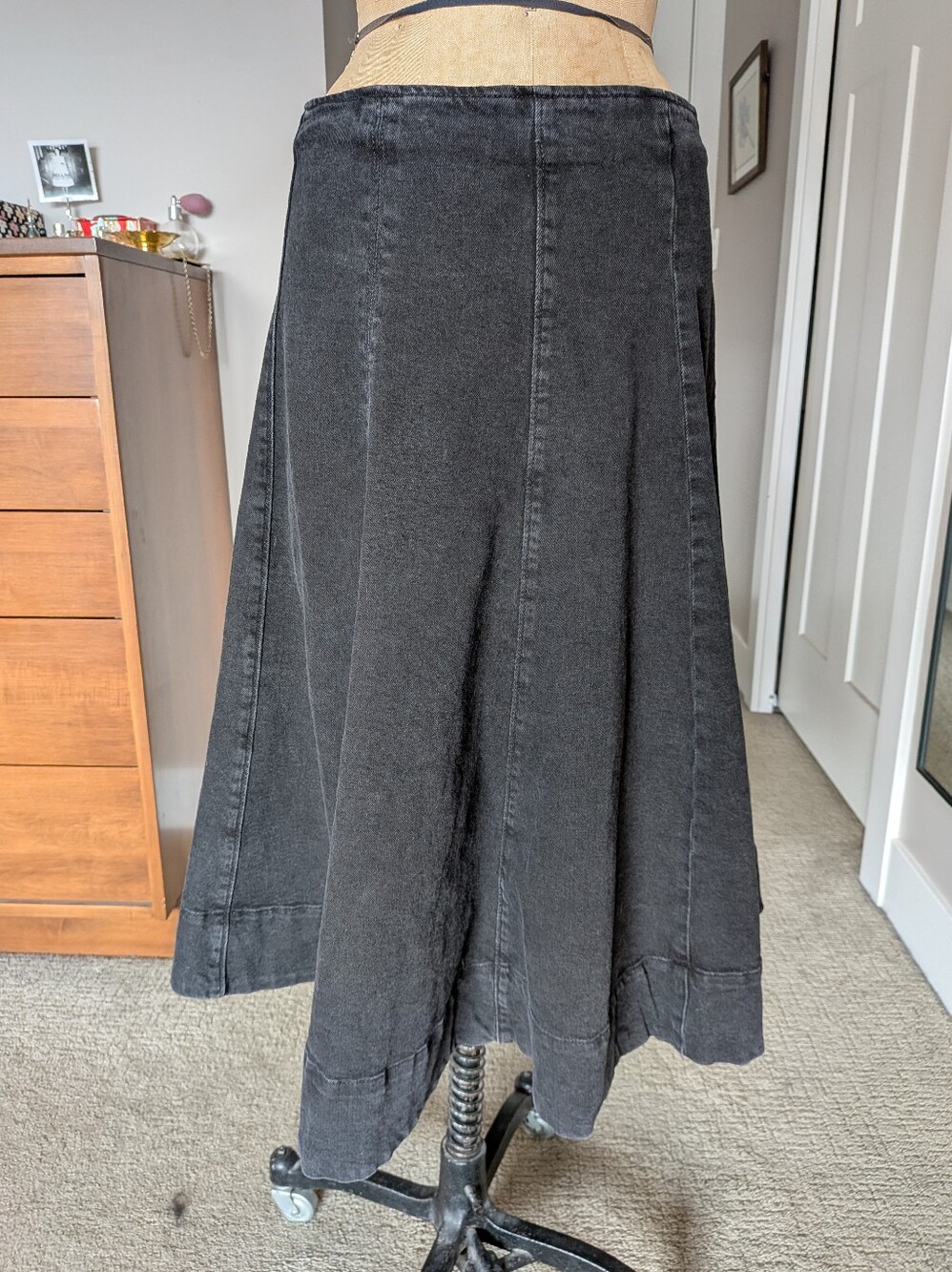GAP Black A-Line Panel Midi Skirt